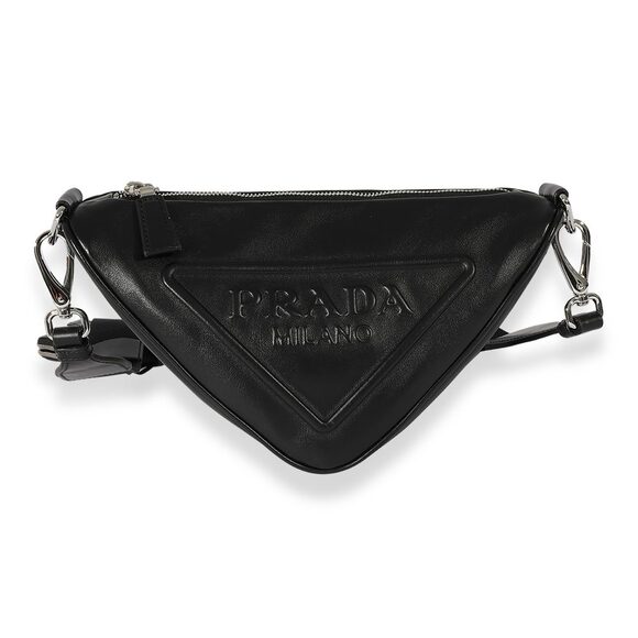 Prada Black Leather Triangle Bag - Picture 1 of 8